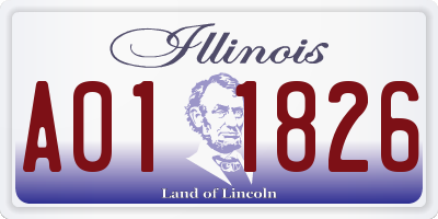 IL license plate A011826