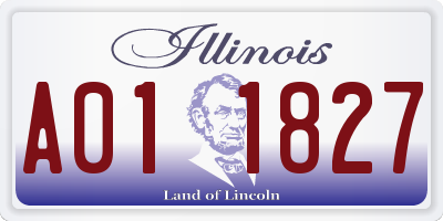 IL license plate A011827