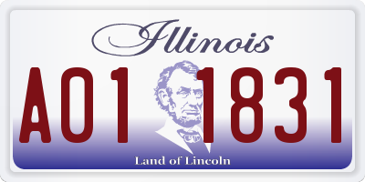 IL license plate A011831