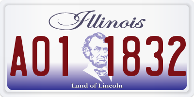 IL license plate A011832