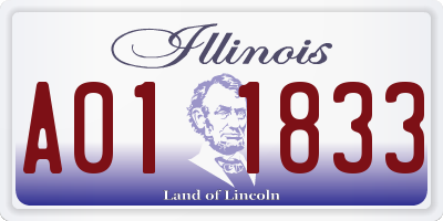 IL license plate A011833