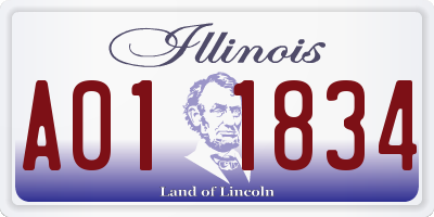 IL license plate A011834