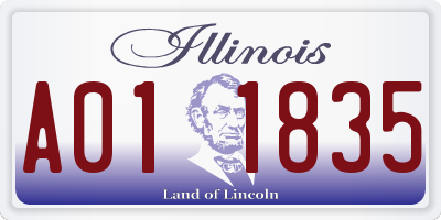 IL license plate A011835