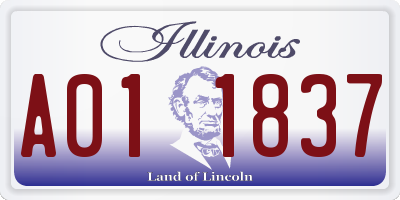 IL license plate A011837