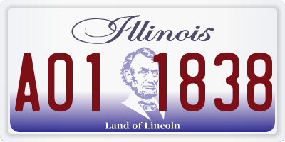 IL license plate A011838