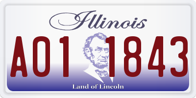 IL license plate A011843