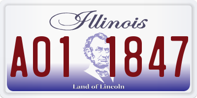 IL license plate A011847