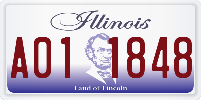 IL license plate A011848