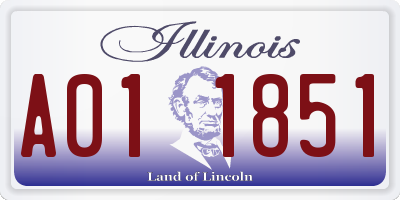 IL license plate A011851