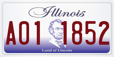 IL license plate A011852