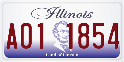 IL license plate A011854