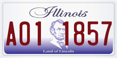 IL license plate A011857