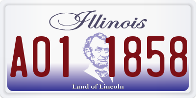 IL license plate A011858