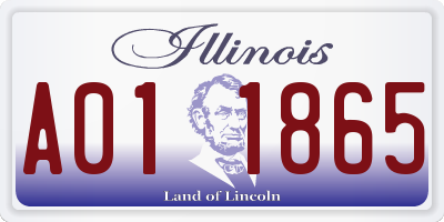 IL license plate A011865