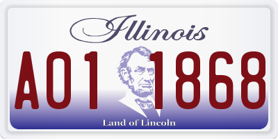 IL license plate A011868