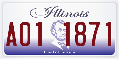 IL license plate A011871