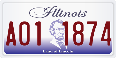 IL license plate A011874