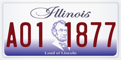 IL license plate A011877