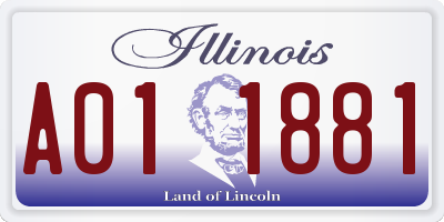 IL license plate A011881