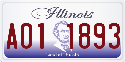 IL license plate A011893