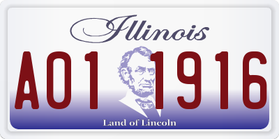 IL license plate A011916
