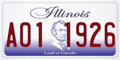 IL license plate A011926