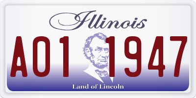 IL license plate A011947