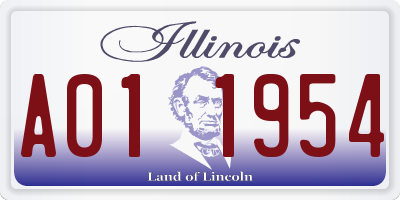 IL license plate A011954