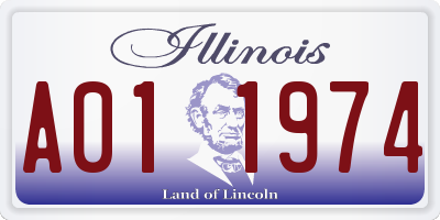 IL license plate A011974