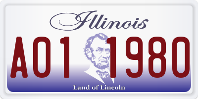 IL license plate A011980