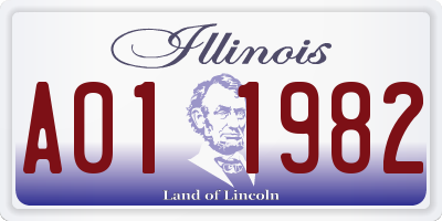 IL license plate A011982