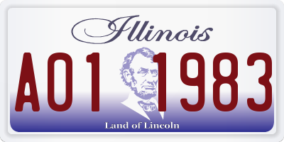 IL license plate A011983