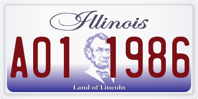 IL license plate A011986