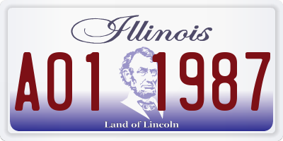 IL license plate A011987