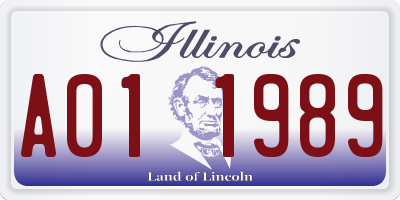 IL license plate A011989