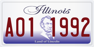 IL license plate A011992