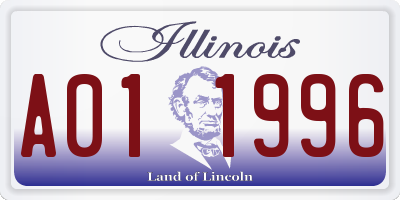 IL license plate A011996