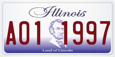 IL license plate A011997