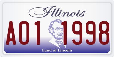 IL license plate A011998