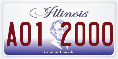 IL license plate A012000