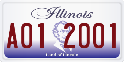IL license plate A012001