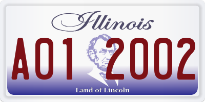 IL license plate A012002