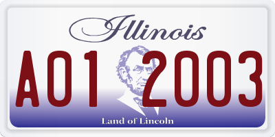 IL license plate A012003