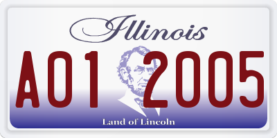IL license plate A012005