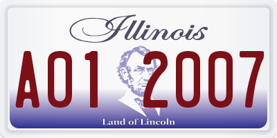 IL license plate A012007