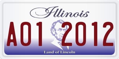 IL license plate A012012