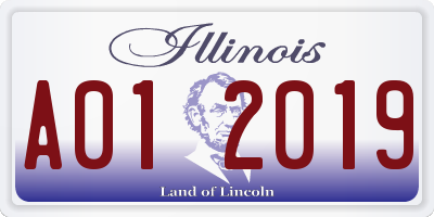 IL license plate A012019