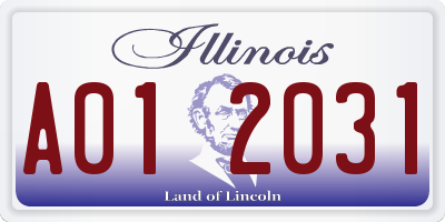 IL license plate A012031