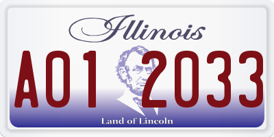 IL license plate A012033