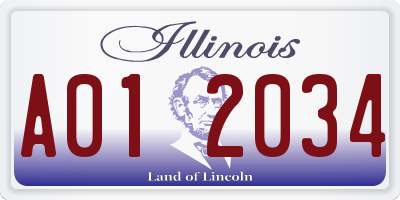 IL license plate A012034